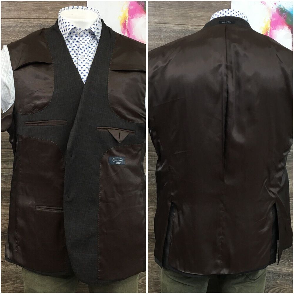 PRONTO UOMO Mens Blazer Sport Coat Casual Jacket Size 48R‎ Two Button Wool Suit - Picture 13 of 13